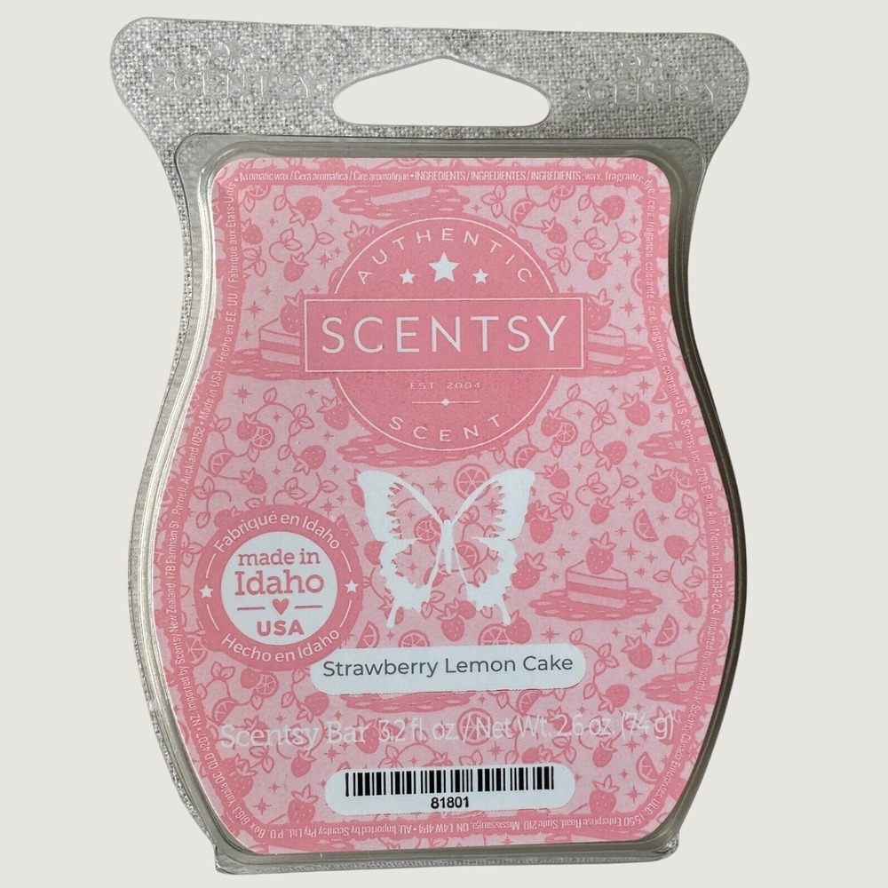 Scentsy Bar Strawberry Lemon Cake Wax Melt 2.6 oz 81801 Made in USA
